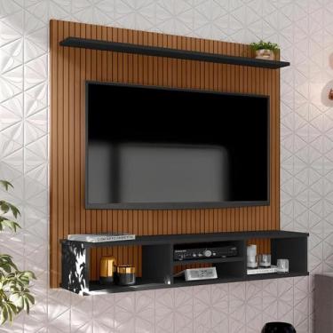 Imagem de Painel Ripado para TVs de até 50 Polegadas com Nicho e Prateleira Idea