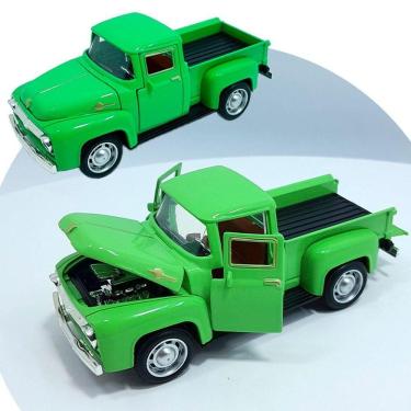 Imagem de Miniatura Carrinho Camionete Pickup F-100 Metal Colecionável Verde