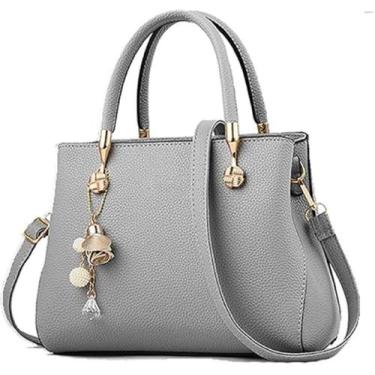 Imagem de Bolsa Feminina Baú Média Tote Alça De Mão E Transversal de Mão Casual 