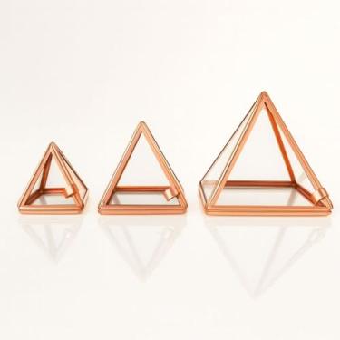 Imagem de Pirâmide Energética em Cobre De Vidro Kit Com 3 Unidades