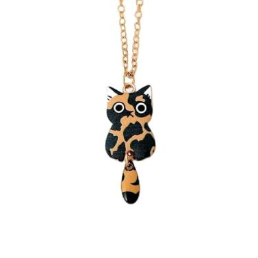 Imagem de Novo colar de gato fofo europeu e americano transfronteiriço de liga de animal de desenho animado, one size, Ferro, Sem Pedra Preciosa