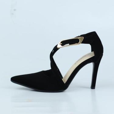 Imagem de Sapato Bebece Bico Fino Salto Alto, 36, Preto