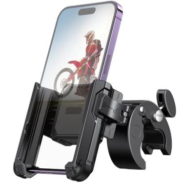 Imagem de Suporte de celular para motocicleta – [compatível com câmera] [1s Lock] Suporte de telefone de bicicleta, clipe de telefone de scooter de bicicleta, para iPhone 15 Pro Max, 14 13 Mini, telefones