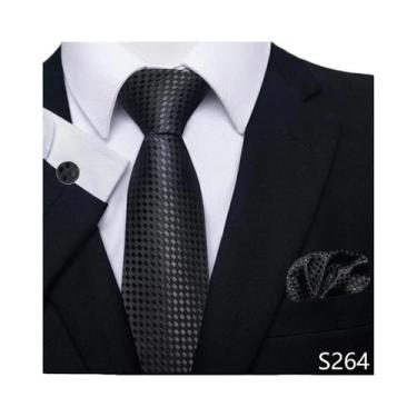 Imagem de Conjunto De Gravata Floral Verde Para Homens Com Abotoaduras E Lenço D