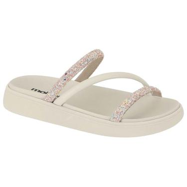 Imagem de Chinelo Flatform Tira Tripla Multi Branco Off Moleca 5469.121