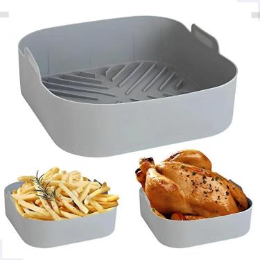 Imagem de Cesto Silicone Air Fryer 20Cm Quadrado Protetor Térmico 4-6L