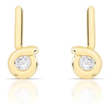 Imagem de Guymy Brinco Espiral Folheado a Ouro 18k com Zircônia, Latão, 1,8cm x 0,9cm, Design Moderno, Minimalista, Par