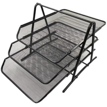 Imagem de Organizador de Papel, Organizador de Documentos de Mesa Escritório Metal 3 Andares Papel A4