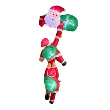 Imagem de Vaveren Papai Noel inflável para escalada, decoração de jardim com LED embutido, 240 cm de altura, ideal para quintal, gramado, ou qualquer outra