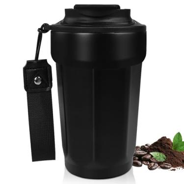 Imagem de DITOSH Copo de café isolado 450 ml Caneca de café de viagem de aço inoxidável 316 abertura direta para bebida tampa à prova de vazamento reutilizável caneca de café isolada quente e fria caneca de