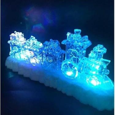 Imagem de TRENZINHO MUSICAL NATALINO COM LUZES,NATAL DECORAÇÃO VILA NATALINA ENFEITE ACRILICO