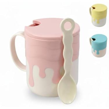 Imagem de Caneca Infantil de Plástico 480ml com Colher – Diversão e Praticidade nas Refeições PREMIUM