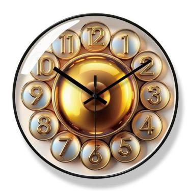 Imagem de Relógio de parede retrô rotativo de 30 cm, quartzo silencioso sem tiqu