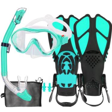 Imagem de Conjunto de mergulho HH HHAO SPORT Kids com máscara, snorkel e barbata
