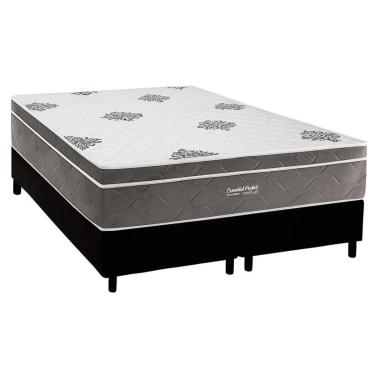 Imagem de Conjunto Box Baú Queen: Colchão Molas Inovaflex Ensacadas Essential+Base CRC Corano Black (158x198)