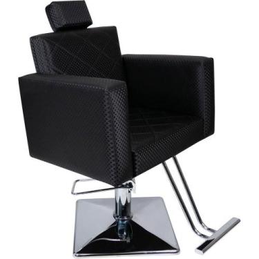Imagem de Cadeira Evidence Fixa Base Quadrada para Salão Preto 3D - Moveis e com
