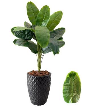 Imagem de Planta Artificial Bananeira + Vaso Polietileno Completo - Flor Imp