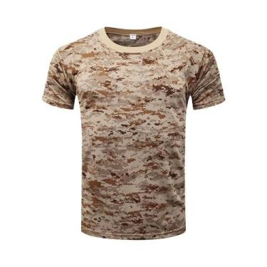 Imagem de Camiseta Masculina De Secagem Rápida Com Estampa Camuflada 3D, Gola Re