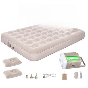 Imagem de Colchão Inflável para Casal com Bomba e Bateria Removível - Perfeito para Camping(203 * 152 * 28cm)