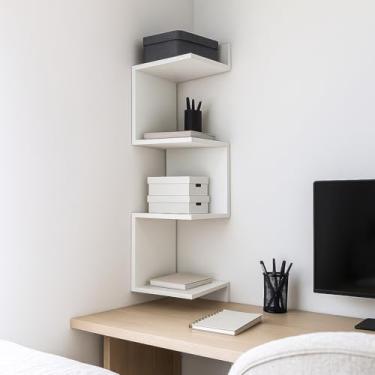 Imagem de Prateleira de Canto MDF – Nicho Funcional para Decoração de Sala,prateleira madeira