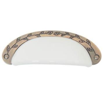 Imagem de Puxador Colonial 221-096 com Cerâmica - Cobre Velho - Italy Line