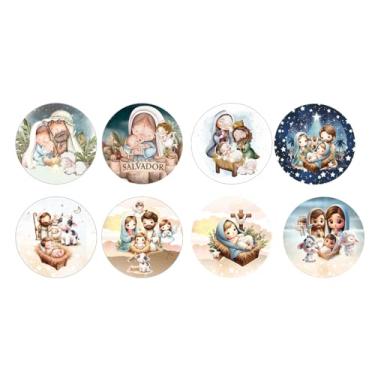 Imagem de Kit com 08 Bolinhas de Natal MDF 3mm Adesivado Decoração Árvore 9,5cm (B10-NAT0002)