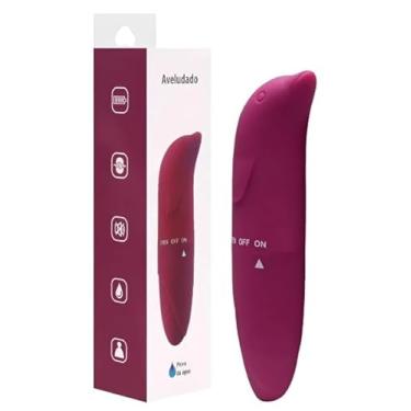 Imagem de Vibrador Ponto G Formato de Golfinho – Pequeno e Discreto, Toque Aveludado, Vibração Potente, Estimulador de Clitóris e Ponto G – 12cm, TPE/ABS, Pilha AA (Vinho)