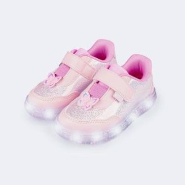 Imagem de Tênis de Led Infantil Menina Pampili Rosa Suspiro-Feminino