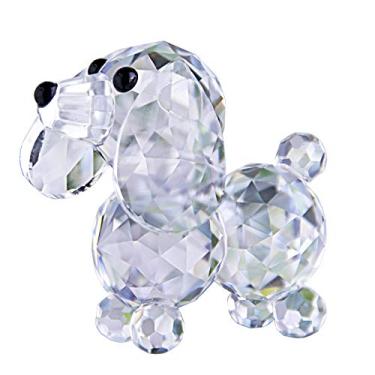 Imagem de Estátua de cristal H&D colecionável com ornamento de vidro cortado da coleção Animais colecionável, Clear_dog