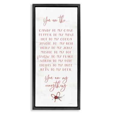 Imagem de Stupell Industries Arte de parede My Everything Holiday Romance com moldura preta flutuante, design de Cindy Jacobs, 25 x 11