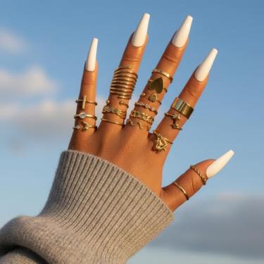 Imagem de 18 peças elegante cinco pontas estrela cauda de peixe anel de onda unissex para homens e mulheres joias finas vida diária namoro decoração para festa de formatura