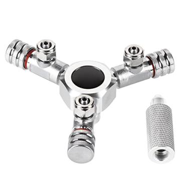 Imagem de OPPWONG Válvula Divisora ​​de Co2, Válvula de Agulha de Liga de Alumínio de Alta Qualidade, Regulador de Aquário de 2 Vias e 3 Vias, Com Design Anti-abrasão, para Distribuidor de Linha (3 em 1)