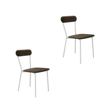 Imagem de Cadeira Vintage Emília Fixa C-4 Pes 450 X 505 X 810 Mm C-2 Un. Pés Brancos. Vld.sand Veludo Sand