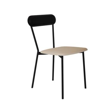 Imagem de Cadeira Vintage Emília Fixa C-4 Pes 450 X 505 X 810 Mm C-1 Un.cy.areia Lgt-cn.pto Areia Lgt-courino Preto