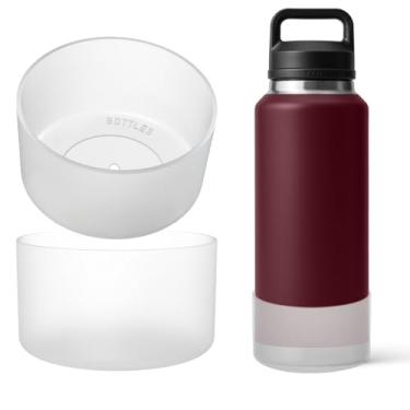 Imagem de OAWEEN 2 peças de bota de silicone para garrafa de água YETI Rambler 91,3 g diâmetro inferior de 9 cm a 10 cm capa protetora antiarranhões antiderrapante capa transparente acessórios para uso ao ar