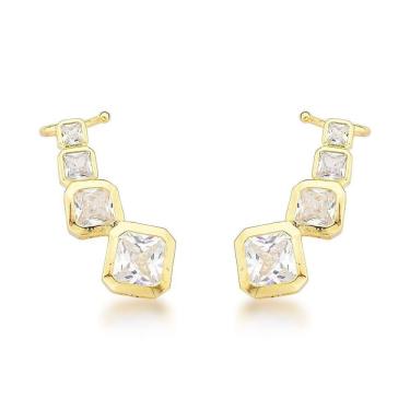 Imagem de Brinco Earcuf Semijoia Banhado A Prata