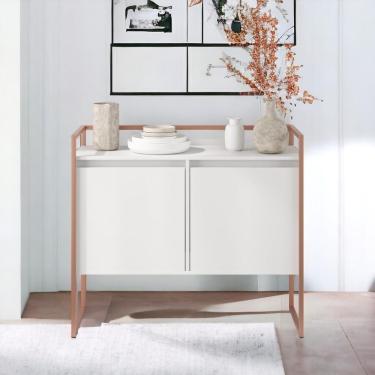 Imagem de Buffet Junior Industrial 2 Portas Industrial Preto - Branco-cobre Branco-cobre