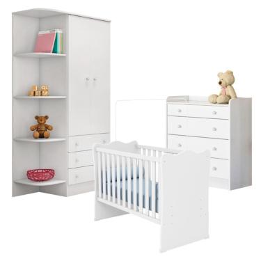 Imagem de Conjunto Completo Quarto Infantil Quebec Branco Branco