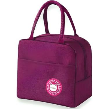 Imagem de Bolsa Térmica Lancheira para Marmita com Alça | Isotérmica Impermeável e Compacta | Mantém Alimentos Frescos | Ideal para Trabalho Escola e Passeios (ROSA)