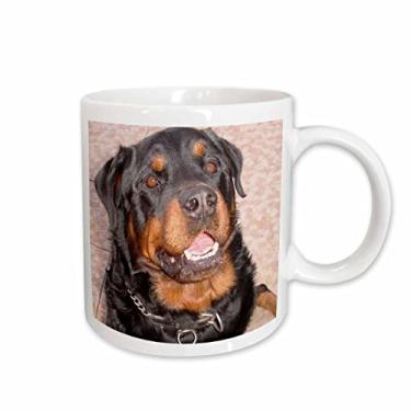 Imagem de 3dRose mug_46707_2 Caneca de cerâmica "The Dog Father - Rottweiler, rottweilers, rottie, dono de rottie, filhote de rottweiler, filhotes rottweiler", 443 ml, multicolorido