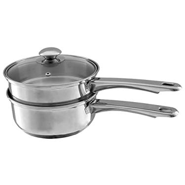 Imagem de Caldeira dupla de aço inoxidável para 6 xícaras – Panela 2 em 1 com tampa de vidro ventilada – Utensílios de cozinha com medidas da Classic Cuisine