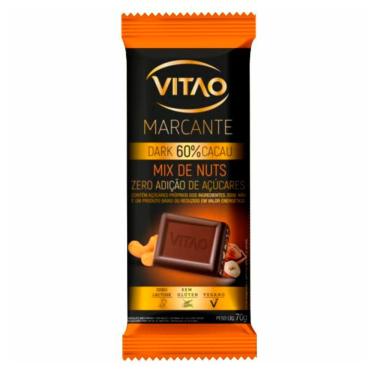 Imagem de Chocolate Vitao Marcante Dark 60% Cacau Zero Açúcar 70g