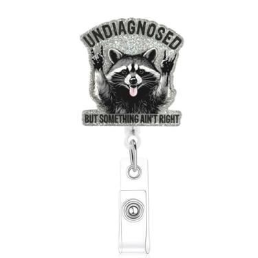 Imagem de Carretel de crachá engraçado de guaxinim, lindo suporte de crachá com clipe de jacaré retrátil, presentes para estudantes de enfermagem RN LPN CNA MA trabalhador médico professor médico crachá com