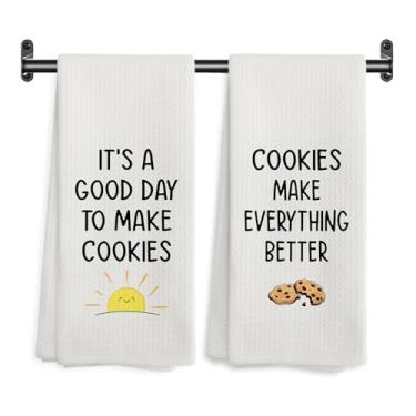 Imagem de WARDOS Toalhas de cozinha para biscoitos, presentes para padeiros de biscoitos, toalhas de mão decorativas para cozinha, padaria, presentes para amantes de panificação, pano de secagem, 40 x 60 cm