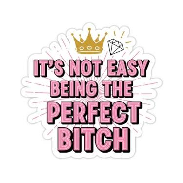 Imagem de Adesivo de capacete de motocicleta It's Not Easy Being The Perfect Bitch, decalques de capacete de motociclista, decalques de vinil à prova d'água de 9 cm para capacete, laptop, para-choque