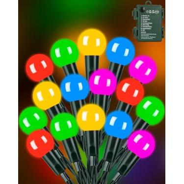 Imagem de Luzes de corda de Natal operadas por bateria 50 luzes de LED globo de 5 metros com temporizador 8 modos, iluminação de fada à prova d'água para casa, festa de Natal, guirlanda de árvore de Natal