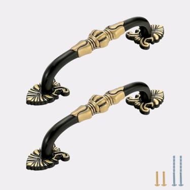 Imagem de Evionlin 5 em 2 peças puxadores de porta de armário e guarda-roupa de cobre estilo chinês, puxadores de gaveta pequenos