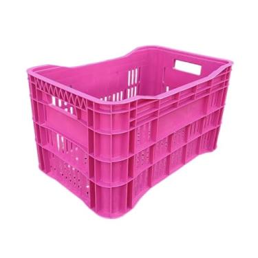 Imagem de Caixa Organizadora Multiuso Agricola Vazada Feira Plastica 49L(ROSA ESCURA)
