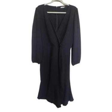 Imagem de Vestido Tina Decote Transpassado Tecido Air Flow Manga 3/4 Fenda com Ajuste Drapeado Pl...