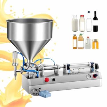 Imagem de Máquina de enchimento de pasta, dispensador de líquido pneumático horizontal, enchimento de pistão de aço inoxidável para suco, mel (30) ()